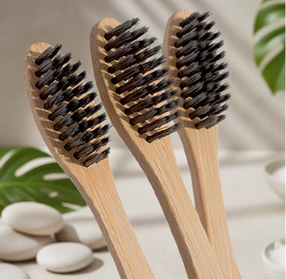 Bamboo Toothbrush Charcoal Adult - Soft - MOQ 5 pcs