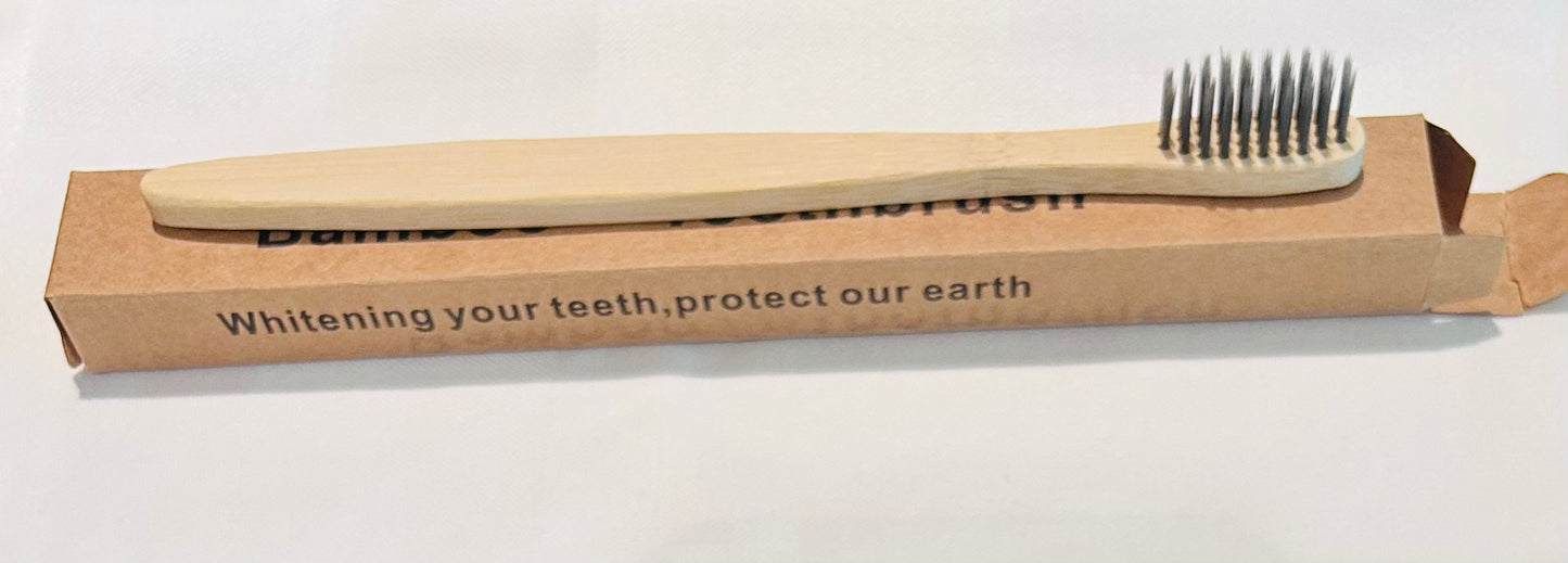 Bamboo Toothbrush Charcoal Adult - Soft - MOQ 5 pcs