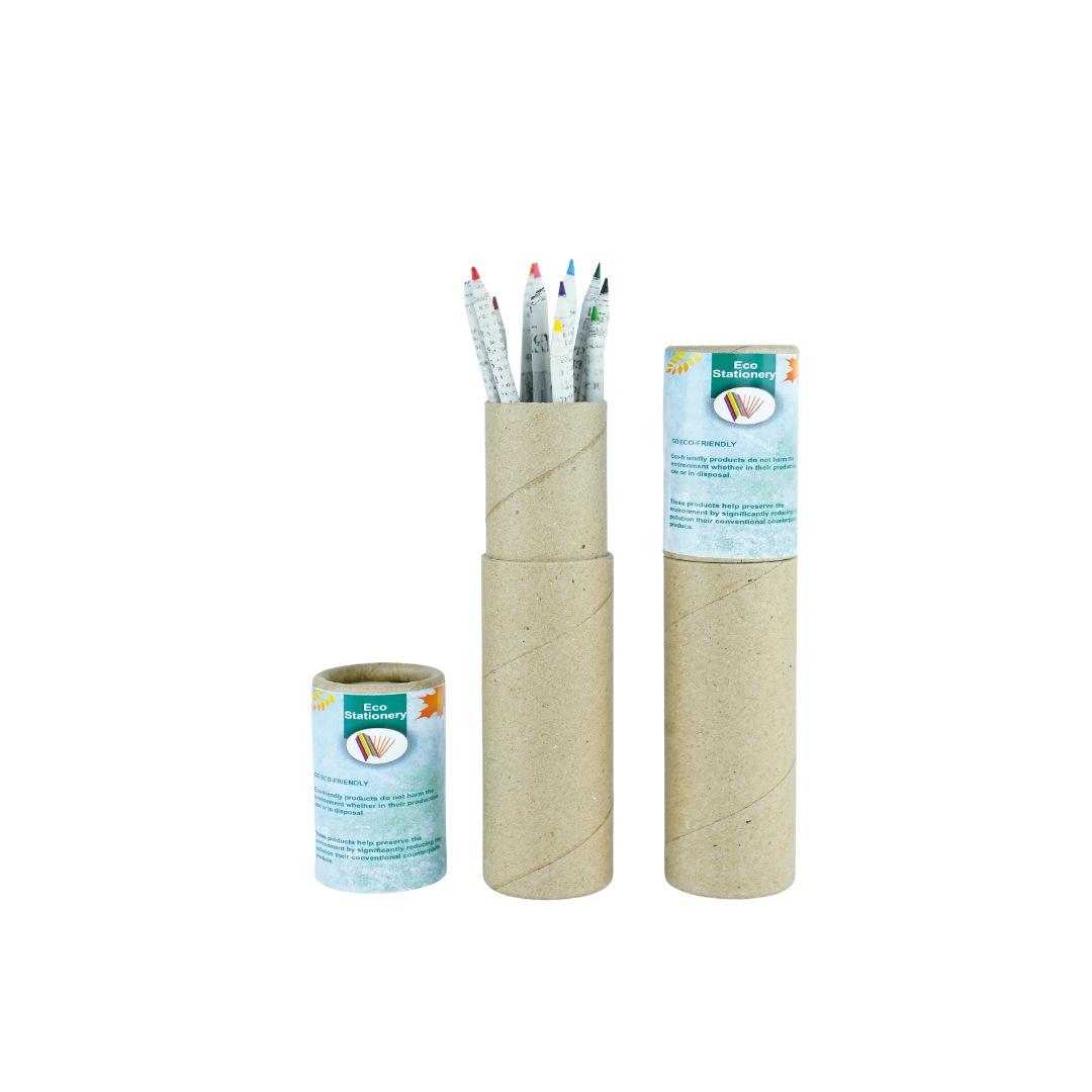 Newspaper Color Pencils - 5 Sets of 12 in a Tube (60 pcs)