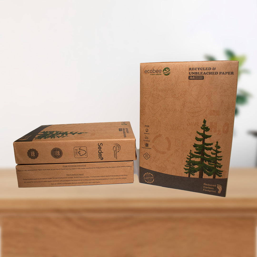 A4 Recycled Copier Paper, 80 GSM - MOQ 10 reams (1 Carton)