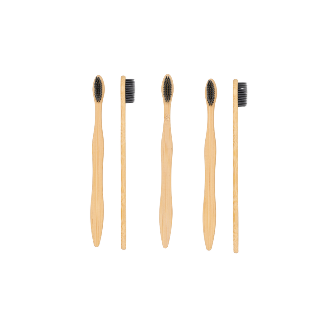 Bamboo Toothbrush with Charcoal Bristles - Set of 5