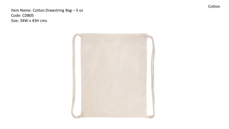 Cotton Drawstring Bags - MOQ 100 pcs