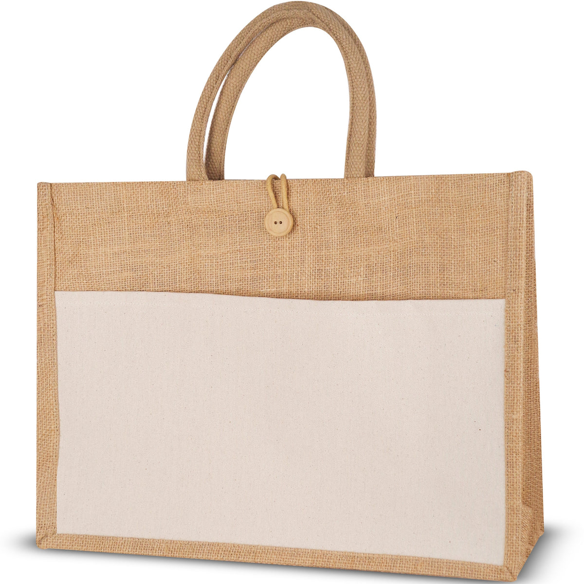 Canvas Bag with Jute Gusset -  - MOQ 100 pcs