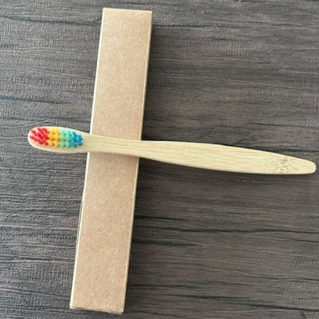 Bamboo Toothbrush - Rainbow Bristles - For Child - MOQ 10 pcs