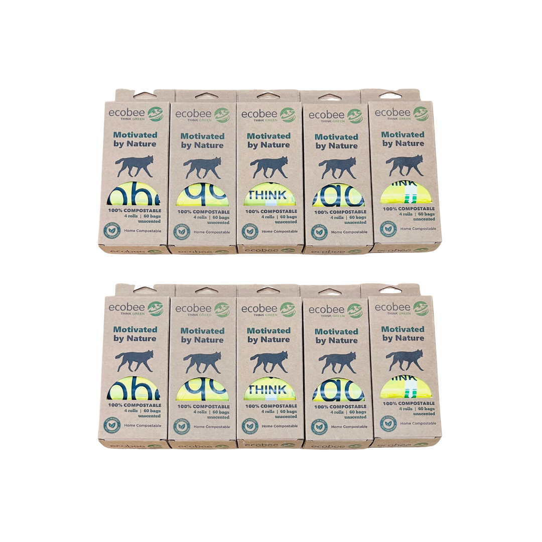 100% Compostable Pet Poop Bags - Set of 5 or 10 Boxes (300 or 600 bags)