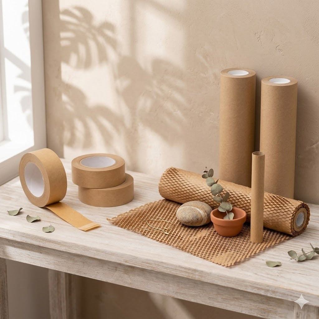 Eco Packaging Combo Pack - Ecowrap + Paper Tape + Dunnage Void Filler