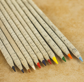 Newspaper Paper Color Pencils Set of 12 - MOQ 25 sets