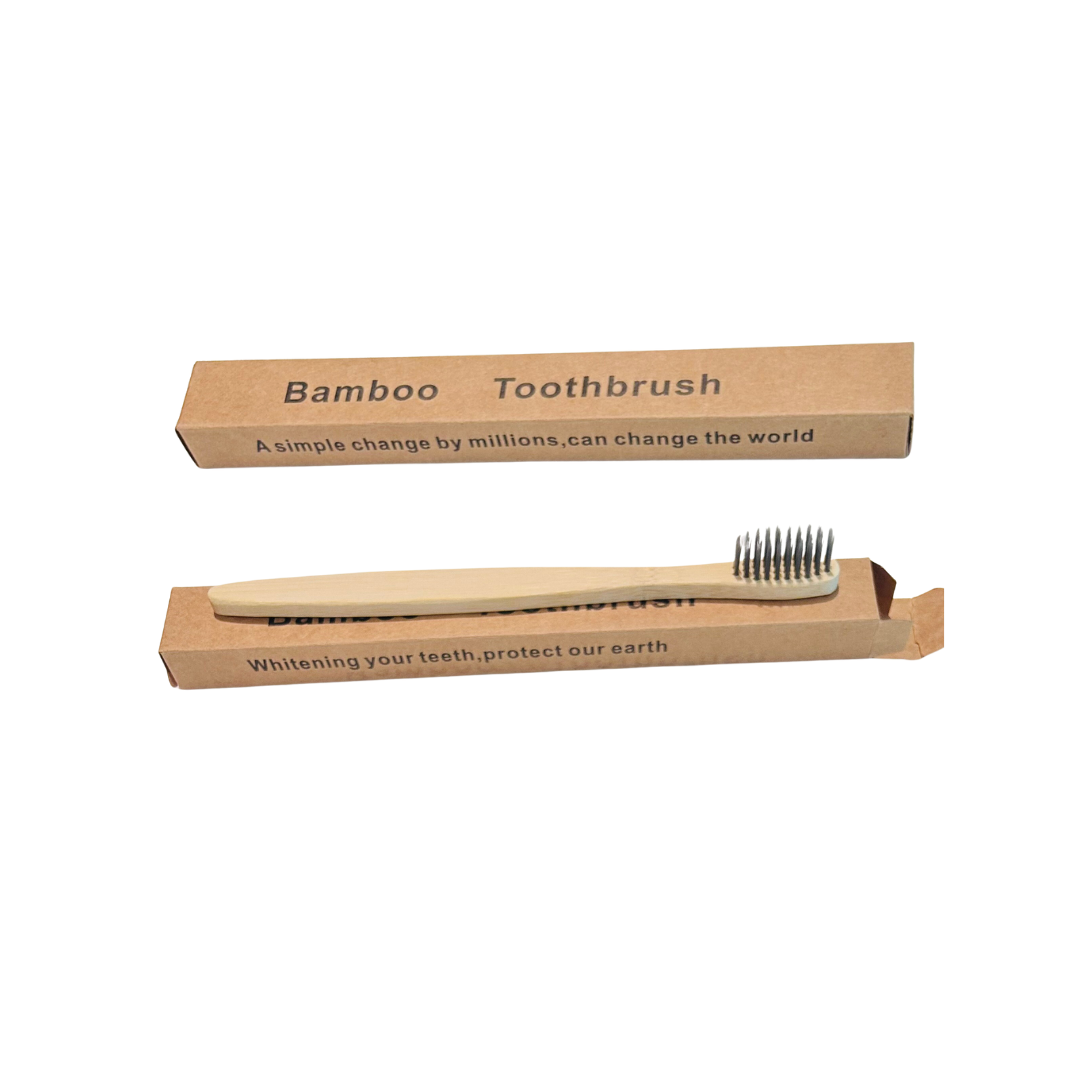 Bamboo Toothbrush with Charcoal Bristles - Set of 5